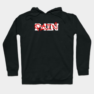 PAIN // Mental health. Minimalistic graffiti tag text Hoodie